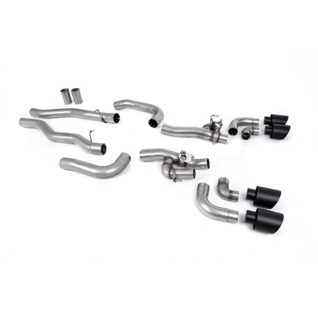 Sistemi di scarico Milltek Milltek GPF-back exhaust valved for BMW M8 (F93) 4.4l V8 Twin Turbo Gran Coupe LCI (GPF) 2021+ - Cerakote black tips | race-shop.it