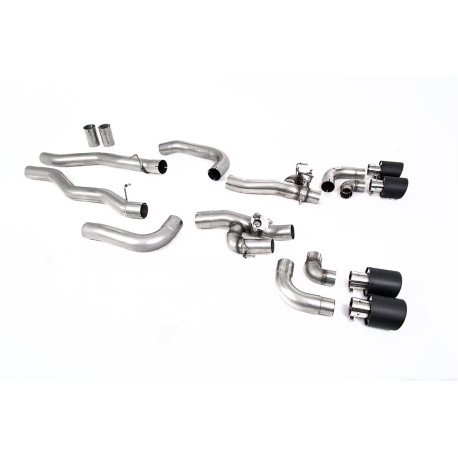 Sistemi di scarico Milltek Milltek GPF-back exhaust valved for BMW M8 (F93) 4.4l V8 Twin Turbo Gran Coupe LCI (GPF) 2021+ - Carbon tips | race-shop.it