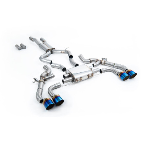 Sistemi di scarico Milltek Milltek Axle-back exhaust for BMW X3 X3M/X3M Comp 3.0 (G01) (non-GPF) 2022+ - Burnt/blue titanium tips | race-shop.it