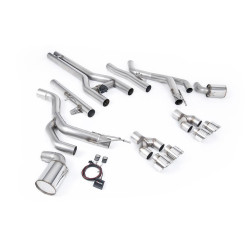 Milltek Front pipe-back exhaust for Dodge Challenger SRT Hellcat (non-GPF) 2015-2022 - Quad polished tips