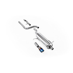 Milltek GPF-back exhaust resonated burnt/blue titanium tips for Ford Fiesta Mk8 ST-Line 3 & 5 Door (GPF, GT-90) 2020+