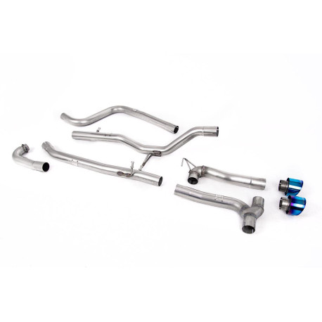 Sistemi di scarico Milltek Milltek Cat-back exhaust (louder) for Ford Fiesta MK8 ST-Line 3 & 5 Door (non-GPF) 2017-2019 - Burnt/blue titanium tips | race-shop.it