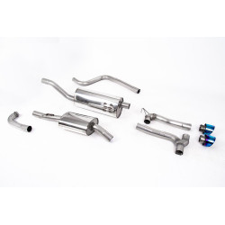 Milltek Cat-back exhaust resonated for Ford Fiesta MK8 ST-Line 3 & 5 Door (non-GPF) 2017-2019 - Burnt/blue titanium tips