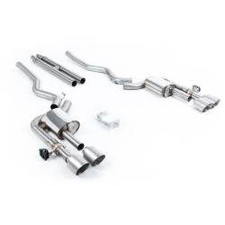 Milltek Cat-back exhaust (loudest) valved for Ford Mustang 5.0 V8 Mach 1 (non-GPF) 2021-2023 - Brushed titanium tips