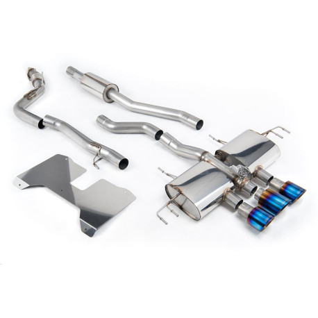 Sistemi di scarico Milltek Milltek Cat-back part-resonated valved for Honda Civic Type R i-VTEC (FL5) (non-GPF) 2022+ - Burnt/blue titanium GT-100 tips | race-shop.it