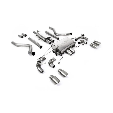 Sistemi di scarico Milltek Milltek GPF-back exhaust resonated valved for Land Rover Defender 110 V8 425PS & 525PS (GPF) 2021+ - Brushed titanium tips | race-shop.it