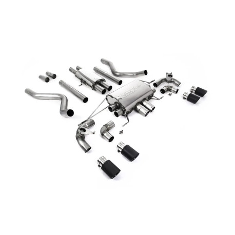 Sistemi di scarico Milltek Milltek GPF-back exhaust resonated valved for Land Rover Defender 110 V8 425PS & 525PS (GPF) 2021+ - Carbon tips | race-shop.it