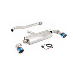 Milltek GPF-back exhaust valved for Toyota Yaris Gen 2 2024+ - Burnt/blue titanium tips