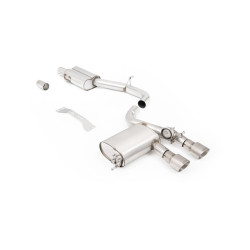 Milltek V2 Cat-back exhaust valved for Volkswagen Golf MK5 R32 3.2 V6 (non-GPF) 2005-2009 - Brushed titanium tips