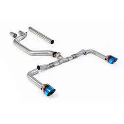 Milltek GPF-back exhaust (loudest) for Volkswagen Golf Mk8 GTi Clubsport (GPF) 2021-2024 - Burnt/blue titanium tips