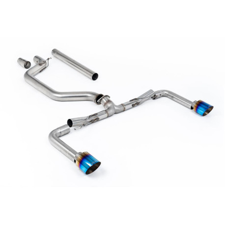 Sistemi di scarico Milltek Milltek GPF-back exhaust (loudest) for Volkswagen Golf Mk8.5 GTi Clubsport (GPF) 2024+ - Burnt/blue titanium tips | race-shop.it