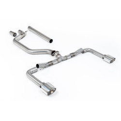 Milltek GPF-back exhaust (loudest) polished tips for Volkswagen Golf Mk8.5 GTi Clubsport (GPF, 300ps, Oval Tips) 2024+