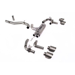 Milltek Cat-back exhaust (loudest) for Volkswagen Golf Mk8.5 R (non-GPF) 2025+ - Brushed titanium tips