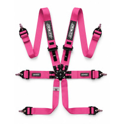 Cinture di sicurezza sportive a 6 punti omologate FIA RACES EVO 3" (76mm), rosa