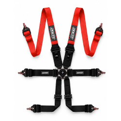 Cinture di sicurezza sportive a 6 punti omologate FIA RACES EVO per HANS 2"/3" (50/76mm), rosso/nero