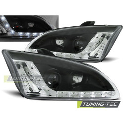 TUNING-TEC fari anteriori (DRL) per FORD FOCUS II 09.04-01.08 (H1), nero, V1