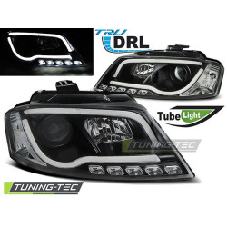 TUNING-TEC fari anteriori (Tube Light, DRL) per AUDI A3 8P 08-12 (H7/H1), nero
