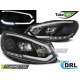 TUNING-TEC fari anteriori (Tube Light, DRL) per VW GOLF 6 10.08-12 (H7/H1), nero