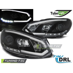TUNING-TEC fari anteriori (Tube Light, DRL) per VW GOLF 6 10.08-12 (H7/H1), nero