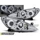 TUNING-TEC fari anteriori (Angel Eyes) per PEUGEOT 307 04.01-06.05 (H1), cromo