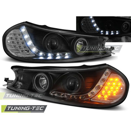 Fari TUNING-TEC fari anteriori (DRL) per FORD MONDEO 10.96-08.00 (H1), nero, V2 | race-shop.it