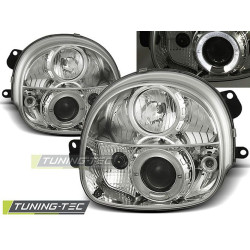 TUNING-TEC fari anteriori (Angel Eyes) per RENAULT TWINGO 03.93-09.98 (H1), cromo