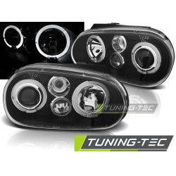 TUNING-TEC fari anteriori (Angel Eyes) per VW GOLF 4 09.97-09.03 (H1), nero, V2