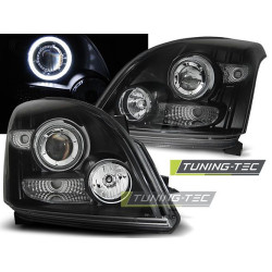 TUNING-TEC fari anteriori (CCFL, Angel Eyes) per TOYOTA LAND CRUISER 120 03-09 (H1, senza omologazione), nero