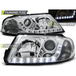 TUNING-TEC fari anteriori (DRL) per VW PASSAT 3BG B5 FL 09.00-03.05 (H7), cromo