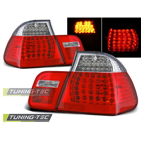 Fari TUNING-TEC fanali posteriori a LED per BMW E46 09.01-03.05 SEDAN, rosso-bianco, V2 | race-shop.it