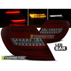 TUNING-TEC fanali posteriori a LED (LED Bar) per MERCEDES C-KLASA W204 SEDAN 07-10 (LIMOUSINE), rosso-fumé, V2