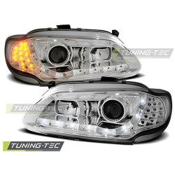 TUNING-TEC fari anteriori (DRL) per RENAULT MEGANE/SCENIC 96-02.99 (H1), cromo, V2