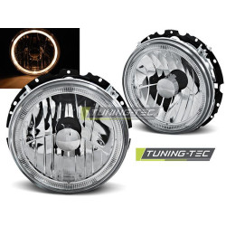 TUNING-TEC fari anteriori (Angel Eyes) per VW GOLF 1 05.74-07.83 (H4), cromo, V1