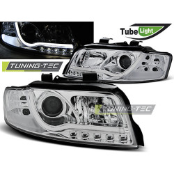 TUNING-TEC fari anteriori (Tube Light) per AUDI A4 10.00-10.04 (H1), cromo