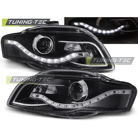 Fari TUNING-TEC fari anteriori (DRL) per AUDI A4 B7 11.04-03.08 (H9), nero, V1 | race-shop.it