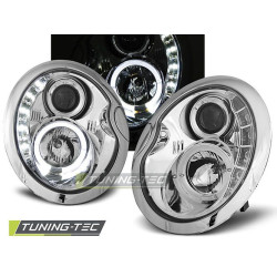 TUNING-TEC fari anteriori (DRL) per BMW MINI (COOPER) 05.01-10.06 (H1), cromo