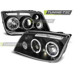 TUNING-TEC fari anteriori (Angel Eyes) per VW BORA 09.98-07.05 (H1), nero
