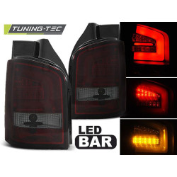 FARI POSTERIORI A LED BAR ROSSO SFUMATO per VW T5 04.03-09