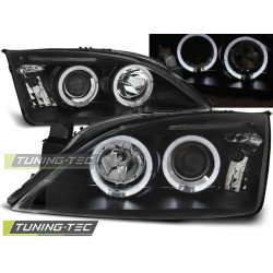 TUNING-TEC fari anteriori (Angel Eyes) per FORD MONDEO 09.00-05.07 (H1), nero
