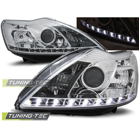 Fari TUNING-TEC fari anteriori (DRL) per FORD FOCUS II 02.08-10 (H7/H1), cromo | race-shop.it