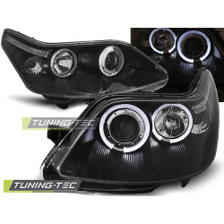 TUNING-TEC fari anteriori (Angel Eyes) per CITROEN C4 04-10 (H1), nero