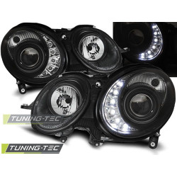 FARI DAYLIGHT NERO per MERCEDES W211 E-KLASA 03.02-04.06