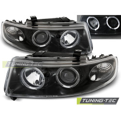 TUNING-TEC fari anteriori (Angel Eyes) per SEAT LEON / TOLEDO 04.99-08.04 (H1), nero