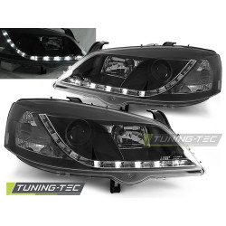 TUNING-TEC fari anteriori (DRL) per OPEL ASTRA G 09.97-02.04 (H1), nero, V2