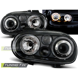 TUNING-TEC fari anteriori (Angel Eyes) per VW GOLF 4 09.97-09.03 (H7), nero