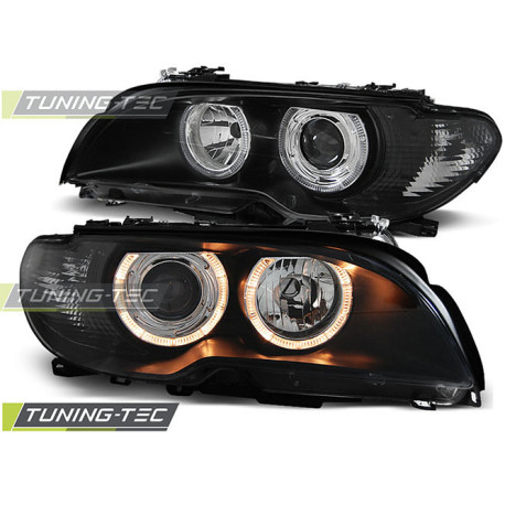 Fari TUNING-TEC fari anteriori (Angel Eyes) per BMW E46 04.03-06 COUPE CABRIO (H7), nero | race-shop.it
