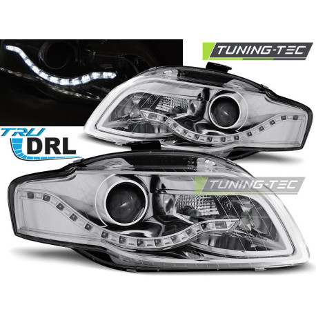 Fari TUNING-TEC fari anteriori (True DRL) per AUDI A4 B7 11.04-03.08 (H9), cromo | race-shop.it