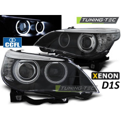 XENON FARI D1S ANGEL EYES CCFL NERO per BMW E60/E61 05-07