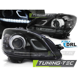 FARI TRUE DRL NERO per MERCEDES W204 07-10