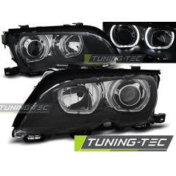 TUNING-TEC fari anteriori (Angel Eyes) per BMW E46 09.01-03.05 (H7), nero